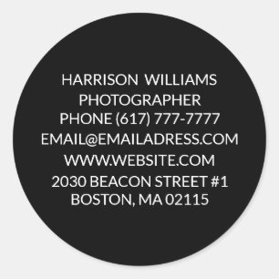 Customize personalize minimalist elegant black classic round sticker