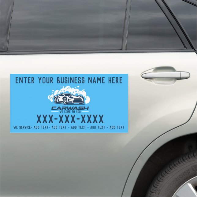 Customize Personalize Mobile Car Wash Business Car Magnet (In Situ)
