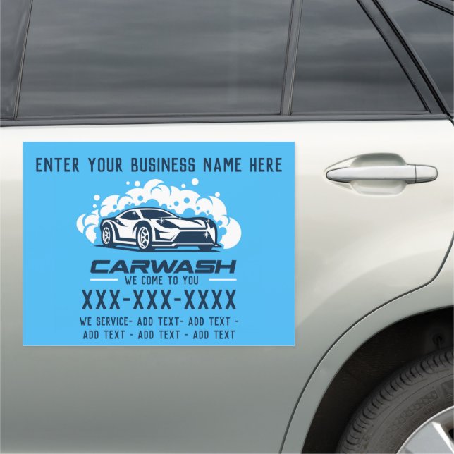 Customize Personalize Mobile Car Wash Business Car Magnet (In Situ)