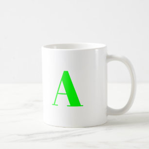 Customize, personalize monogram initial neon green coffee mug