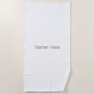 Customize personalize name monogram black white beach towel