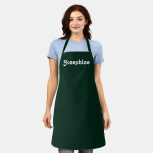 Customize personalize NAME monogram dark green Apron
