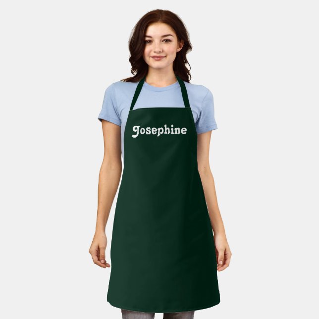 Customize personalize NAME monogram dark green  Apron (Worn)