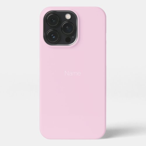 Customize personalize NAME monogram light pink iPhone 13 Pro Case