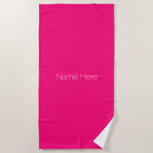 Customize personalize name monogram pink fuchsia beach towel