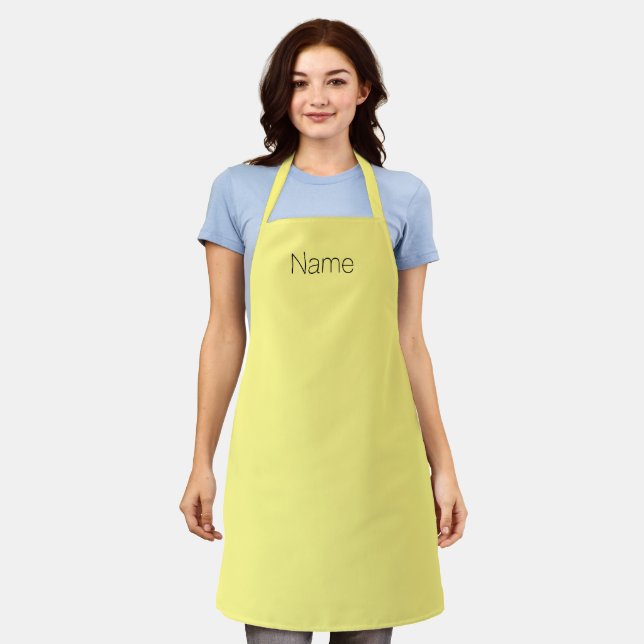 Customize personalize NAME monogram yellow black Apron (Worn)