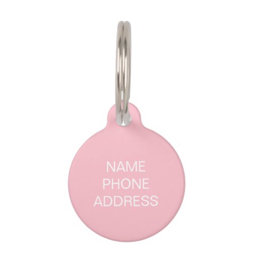 Customize personalize pink dog pet Name ID Pet ID Tag