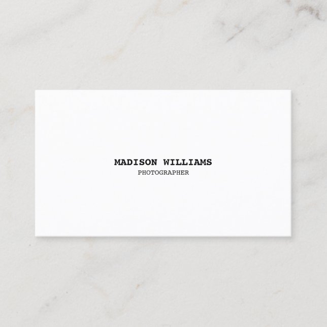 Customize personalize typewriter style black white business card (Front)