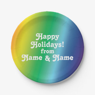 Customize personalize w/ Name and photo Holidays Paper Plates