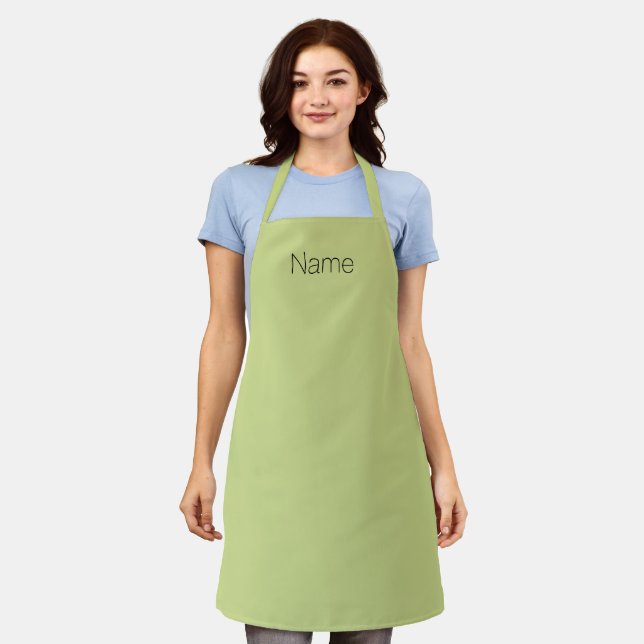 Customize personalize w/ NAME monogram avocado Apron (Worn)