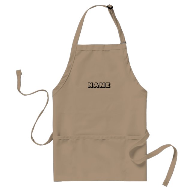 Customize personalize with NAME monogram initial Adult Apron (Front)