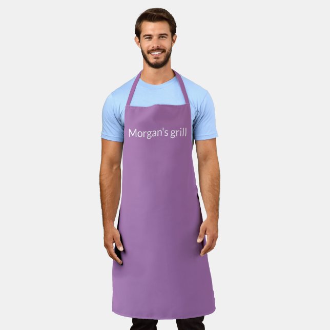 Customize personalize with NAME monogram lavender Apron (Worn)