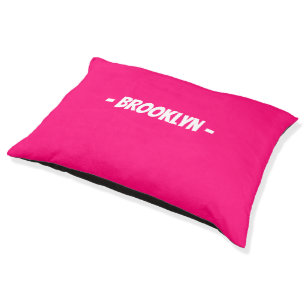 customize personalize with name text fuchsia dog pet bed