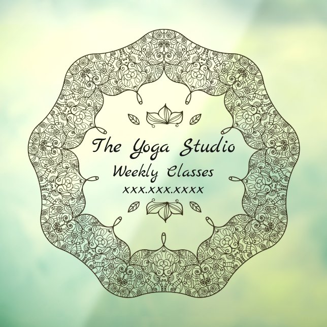 Customize Personalize Yoga Business Class Front Window Cling (Sheet 3)