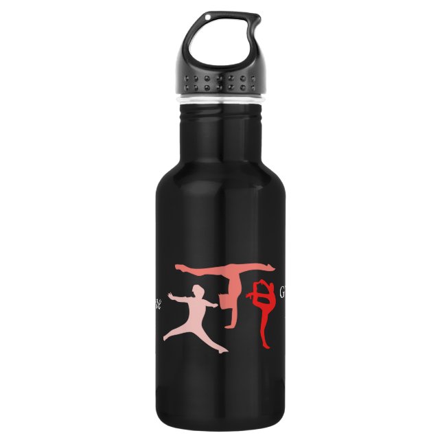 Customize Personalized Trio Gymnastics Travel Stainless Steel Water Bottle (Front)