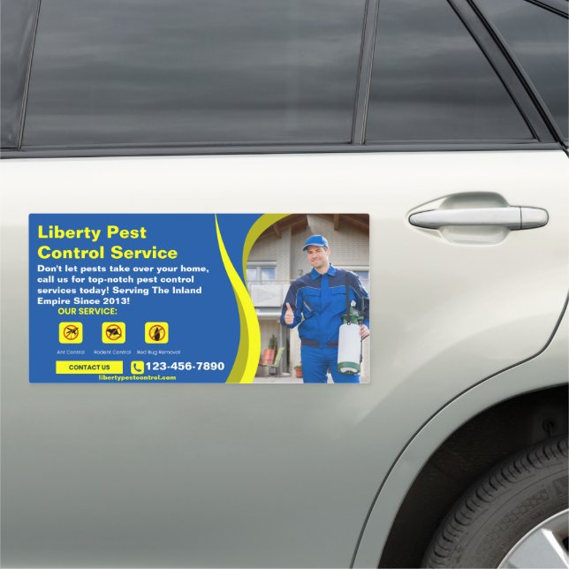 Customize Pest Rodent Control Business Text Photo  Car Magnet (In Situ)