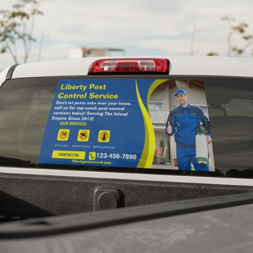 Customize Pest Rodent Control Business Text Photo  Window Cling