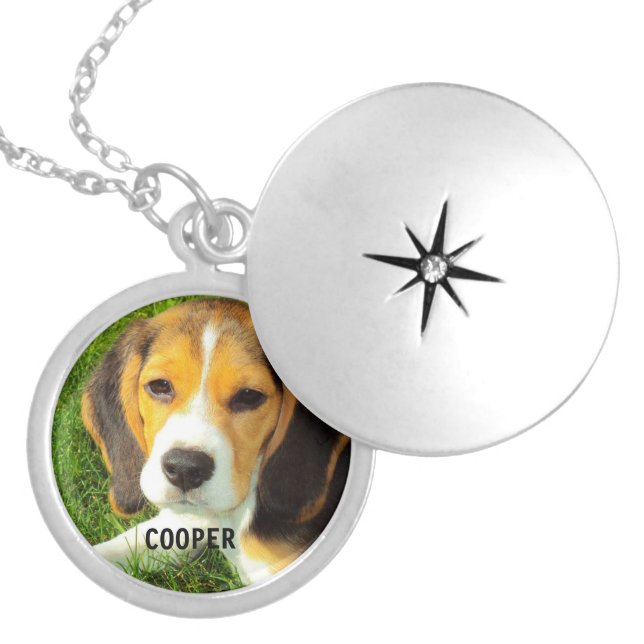customize pet dog photo silver plated necklace (Front)