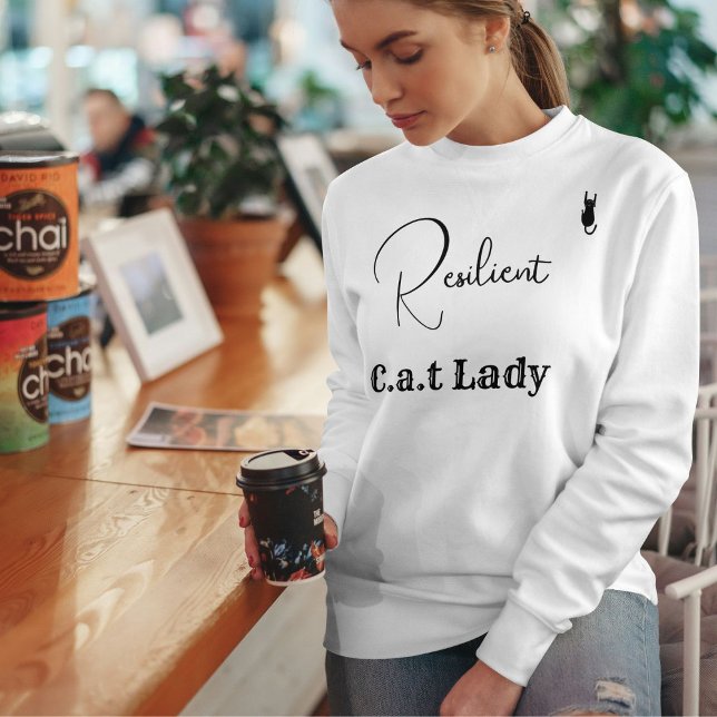 Customize Pet Lover White And Black Script Cat Mom Sweatshirt (Creator Uploaded)