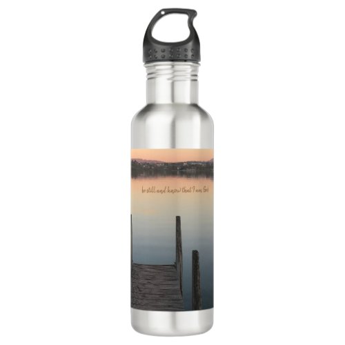 Customize photo and monogram be still and know stainless steel water bottle