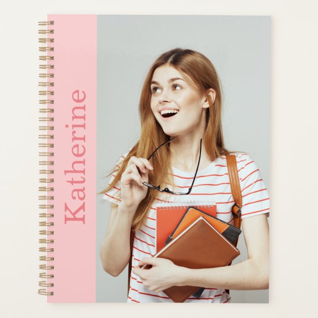 customize photo and name pastel color  planner (Front)