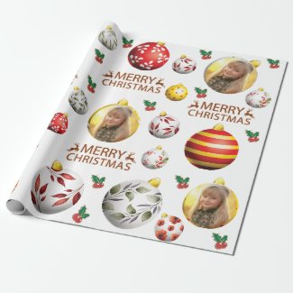 Customize Photo Christmas-Ball-Ornament Pattern 