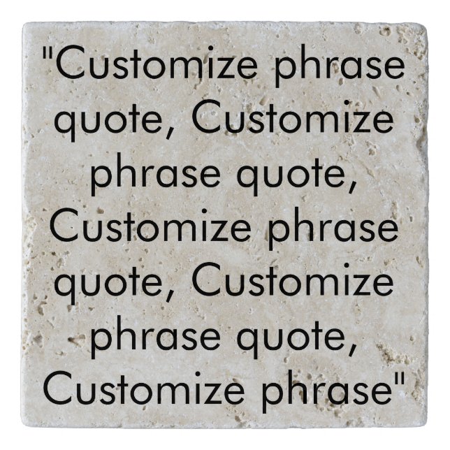 Customize phrase quote, elegant black letters trivet (Front)