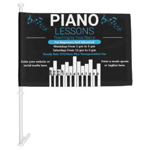 Customize Piano Lessons Music Teacher Yard Car Flag