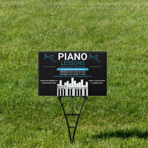 Customize Piano Lessons Music Teacher Yard Sign