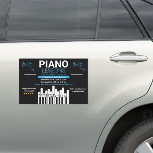  Customize Piano Lessons Teacher Musician Business Car Magnet