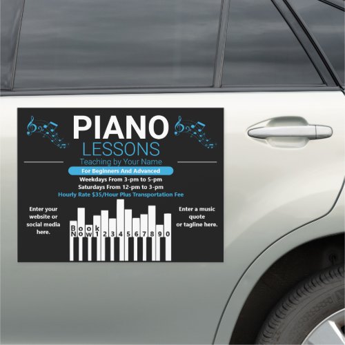 Customize Piano Lessons Teacher Musician Business Car Magnet