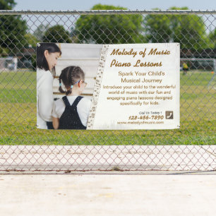 Customize Piano Teacher Lessons Promotional Fence Banner