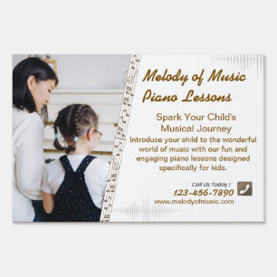 Customize Piano Teacher Lessons Promotional Yard Sign