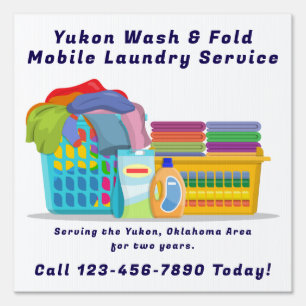 Customize Pickup Dropoff Wash Fold Laundry Service Sign