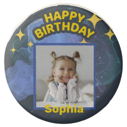 Customize Picture and Name Happy Birthday Galaxy Chocolate Covered Oreo