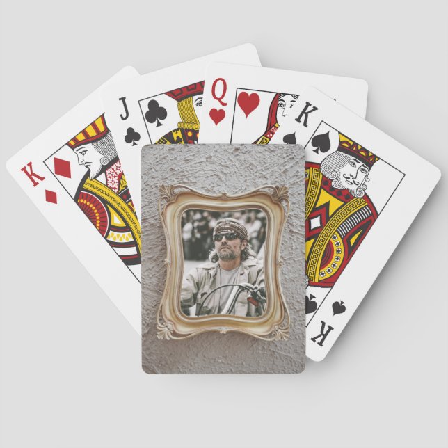 Customize Picture Frame Just Add Your Photo! Poker Cards (Back)