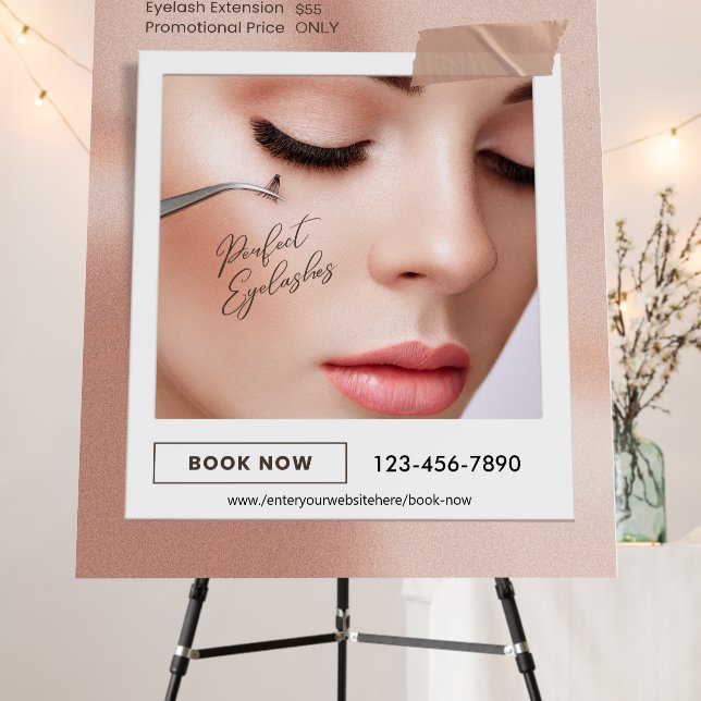 Customize Pink Elegant Aesthetic Eyelash Extension Foam Board (In Situ (Stand))