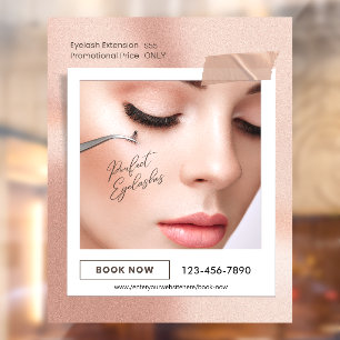Customize Pink Elegant Aesthetic Eyelash Extension Window Cling