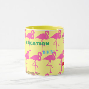 Customize Pink Flamingo girly school happy summer  Mug
