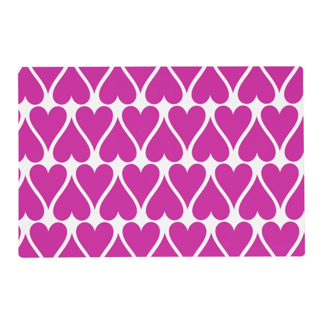 Customize Pink Hearts Placemat (Front)