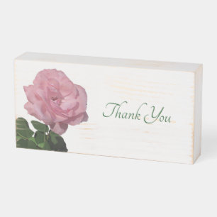 Customize Pink Rose Wooden Box Sign