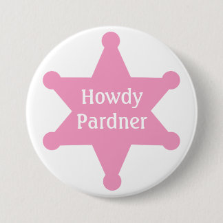 Customize Pink Sheriff Badge Pinback Button