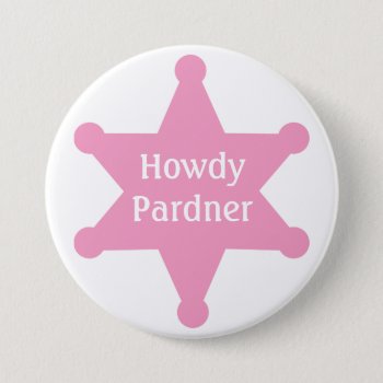 Customize Pink Sheriff Badge Pinback Button by imagefactory at Zazzle
