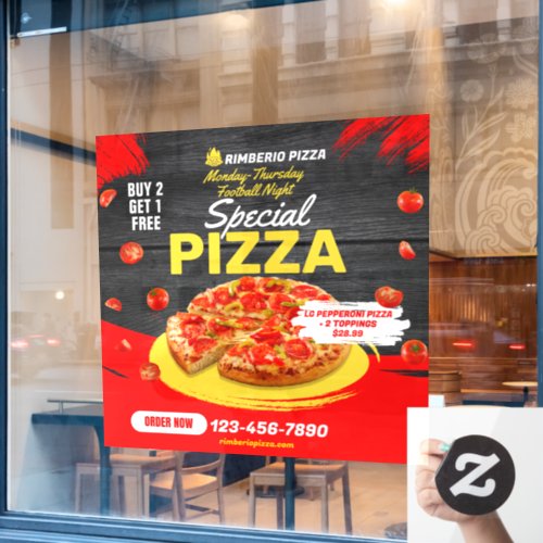 Customize Pizza Football Night Pepperoni Deal Window Cling