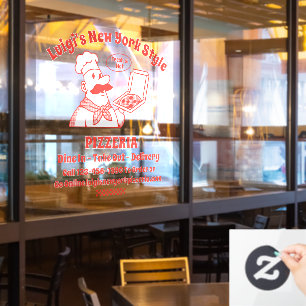 Customize Pizza Restaurant Front Window Cling