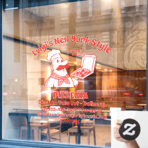 Customize Pizza Restaurant Front  Window Cling