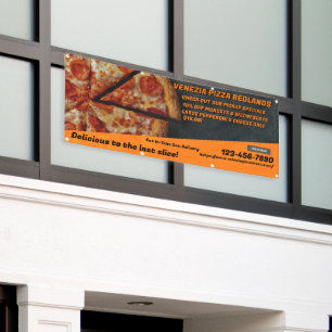 Customize Pizza Shop Pepperoni Cheese Advertise Banner