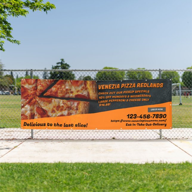 Customize Pizza Shop Pepperoni Cheese Advertise   Banner (Insitu)