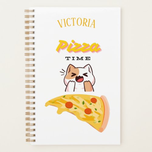 Customize Pizza Time Kitty Cat Planner