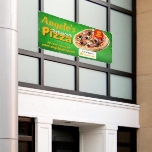 Customize Pizzeria Restaurant Large Outdoor Wall Banner